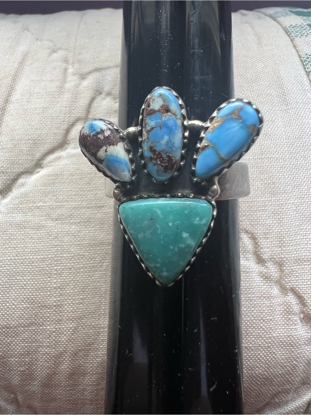 Sterling golden hills & emerald valley ring